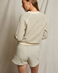 ALEXI SWEATSHIRT IN NATURAL/CHARCOAL STRIPE
