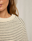 ALEXI SWEATSHIRT IN NATURAL/CHARCOAL STRIPE