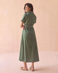 AMIRA SHIRTDRESS IN SOLID PALM