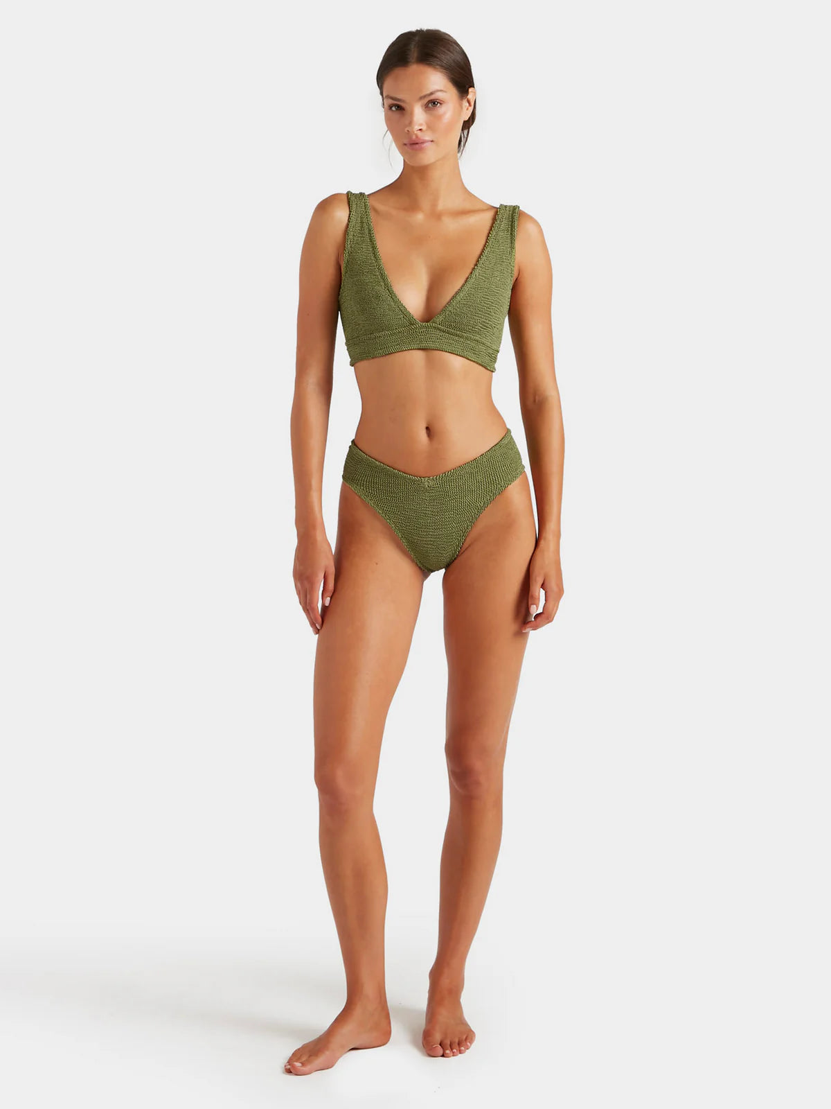 ANGEL BIKINI SET IN METALLIC MOSS