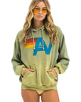 PULLOVER RELAXED HOODIE IN FADED ARMY