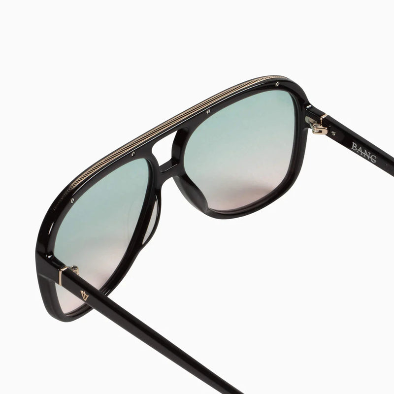BANG SUNNIES IN BLACK/GOLD WITH OLIVE-ROSE GRADIENT