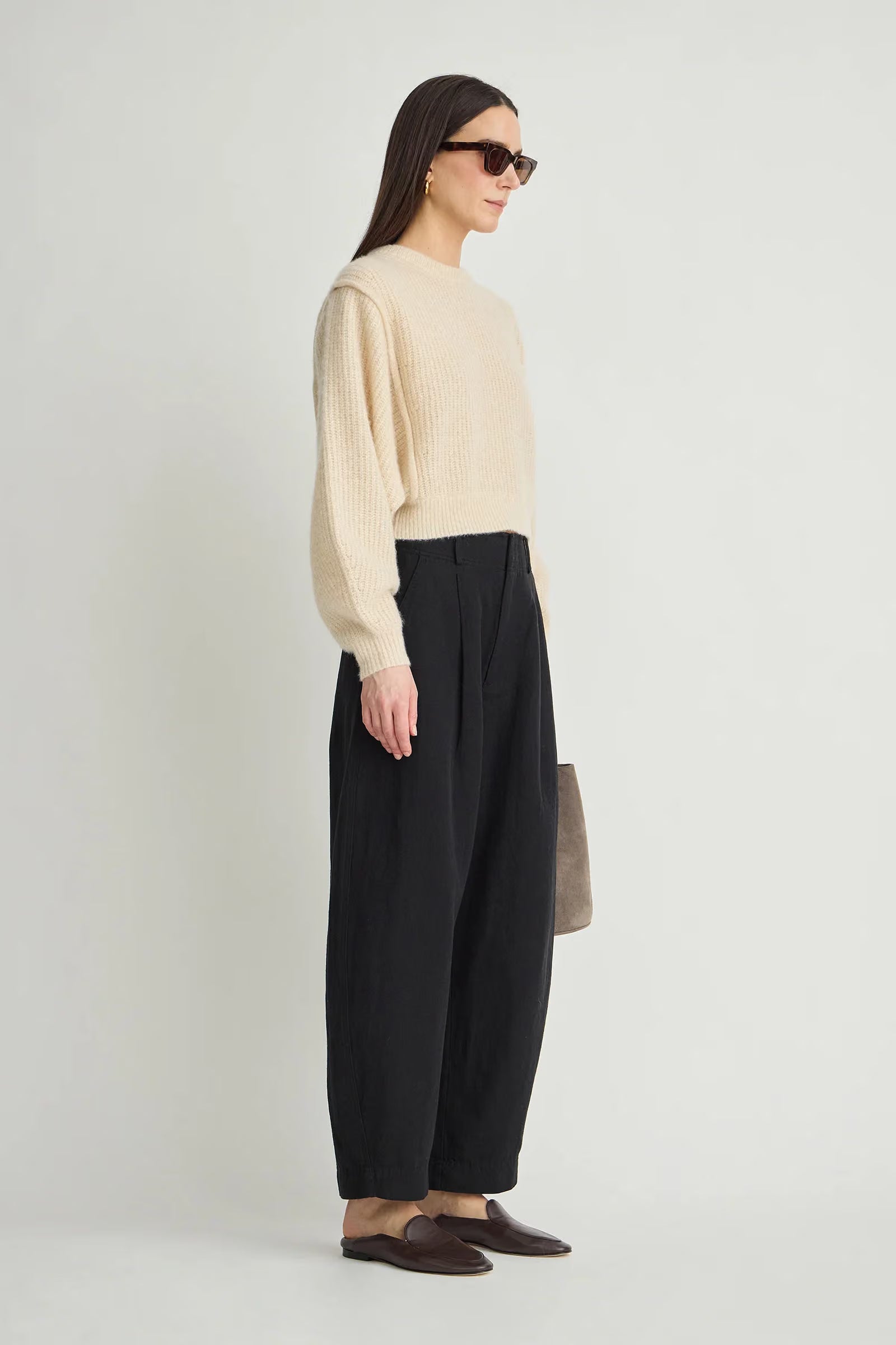 BARI CROP TROUSER IN BLACK