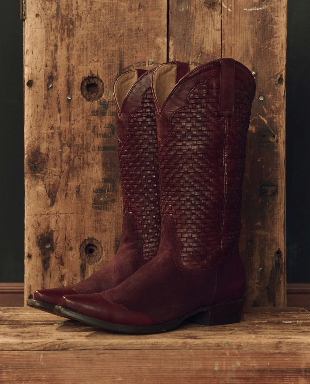 BASKET WEAVE COWBOY BOOT