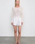 LINEN BATEAU TOP IN WHITE