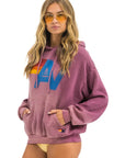 PULLOVER RELAXED HOODIE IN FADED BERRY