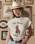 BOXY CREW TEE WITH STETSON GRAPHIC