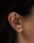 SOLID GOLD + DIAMOND BUTTON STUDS