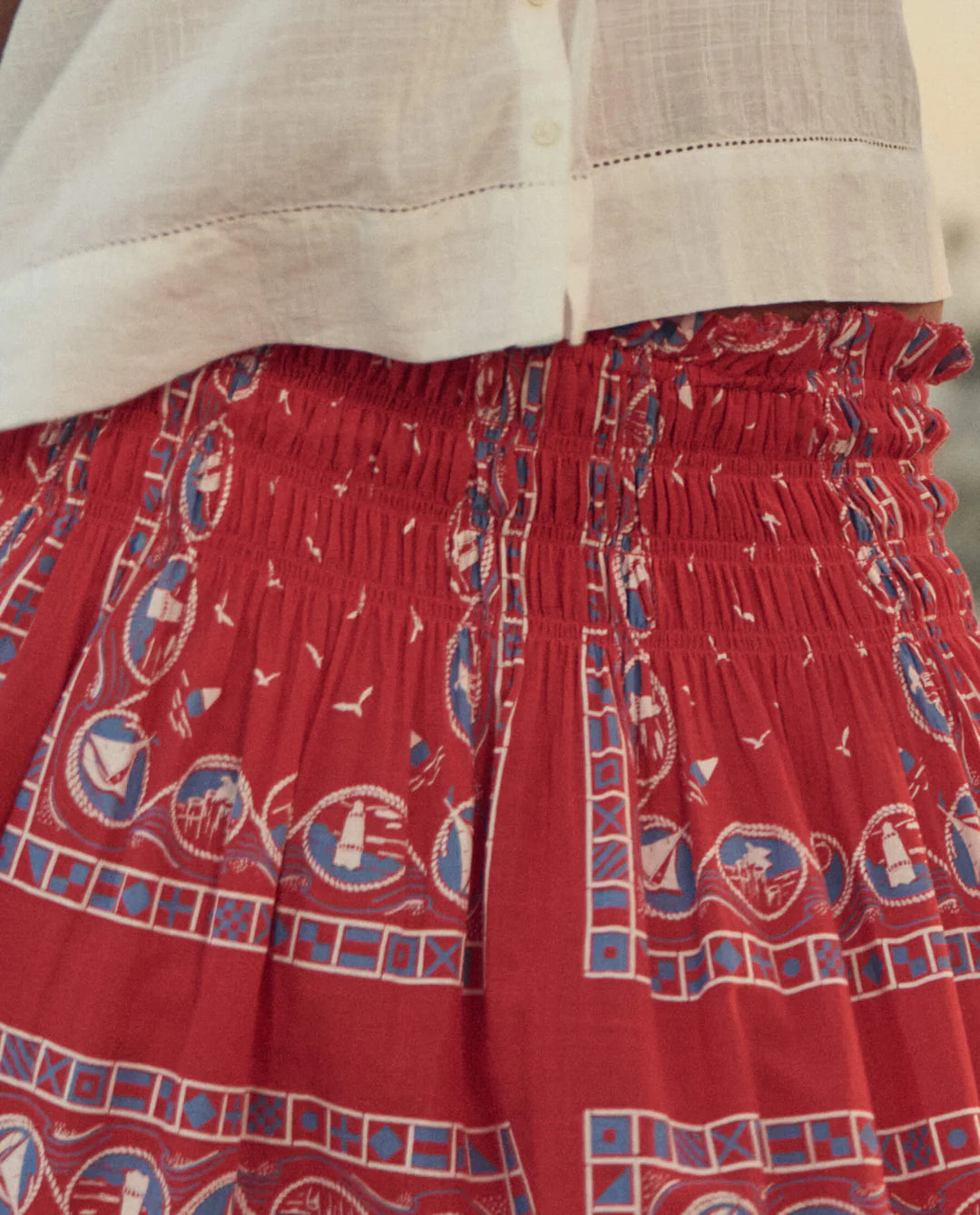 CANARY SKIRT IN RED SAILBOAT