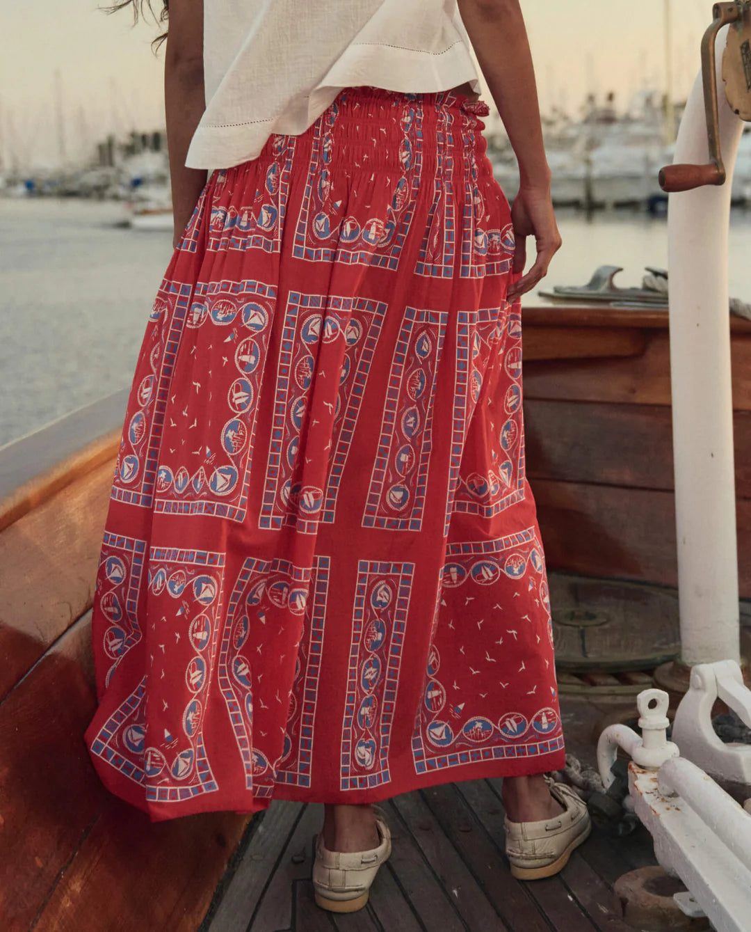 CANARY SKIRT IN RED SAILBOAT
