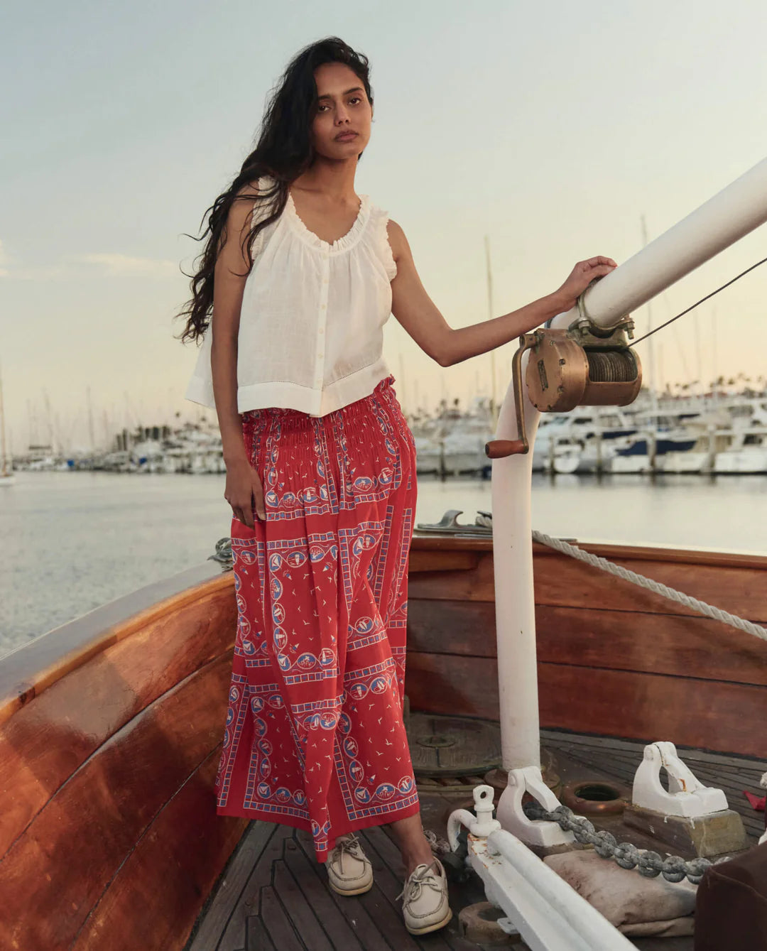CANARY SKIRT IN RED SAILBOAT