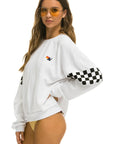 CHECK SLEEVE SWEATSHIRT