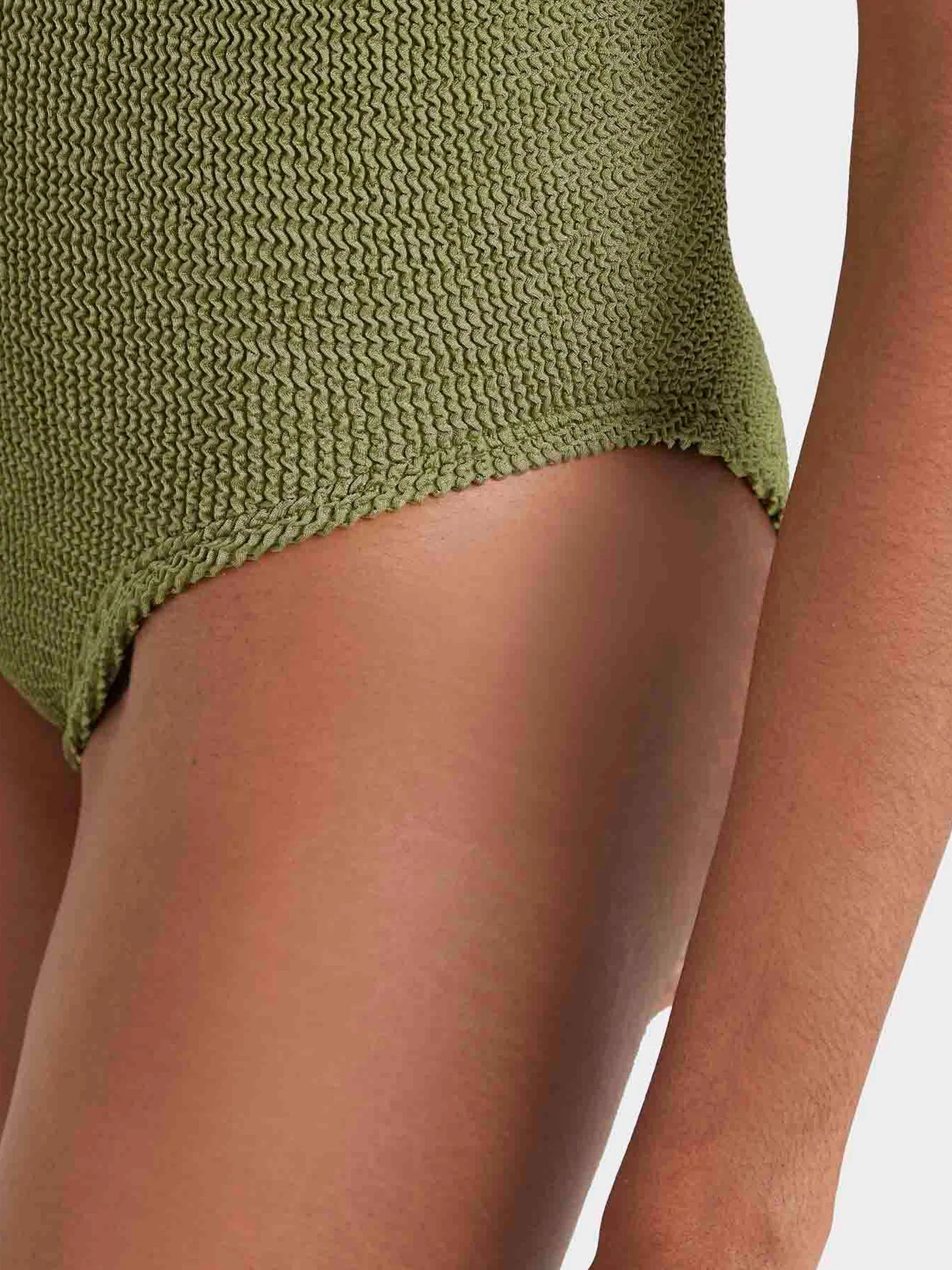 COVERAGE CELINE SWIMSUIT IN METALLIC MOSS