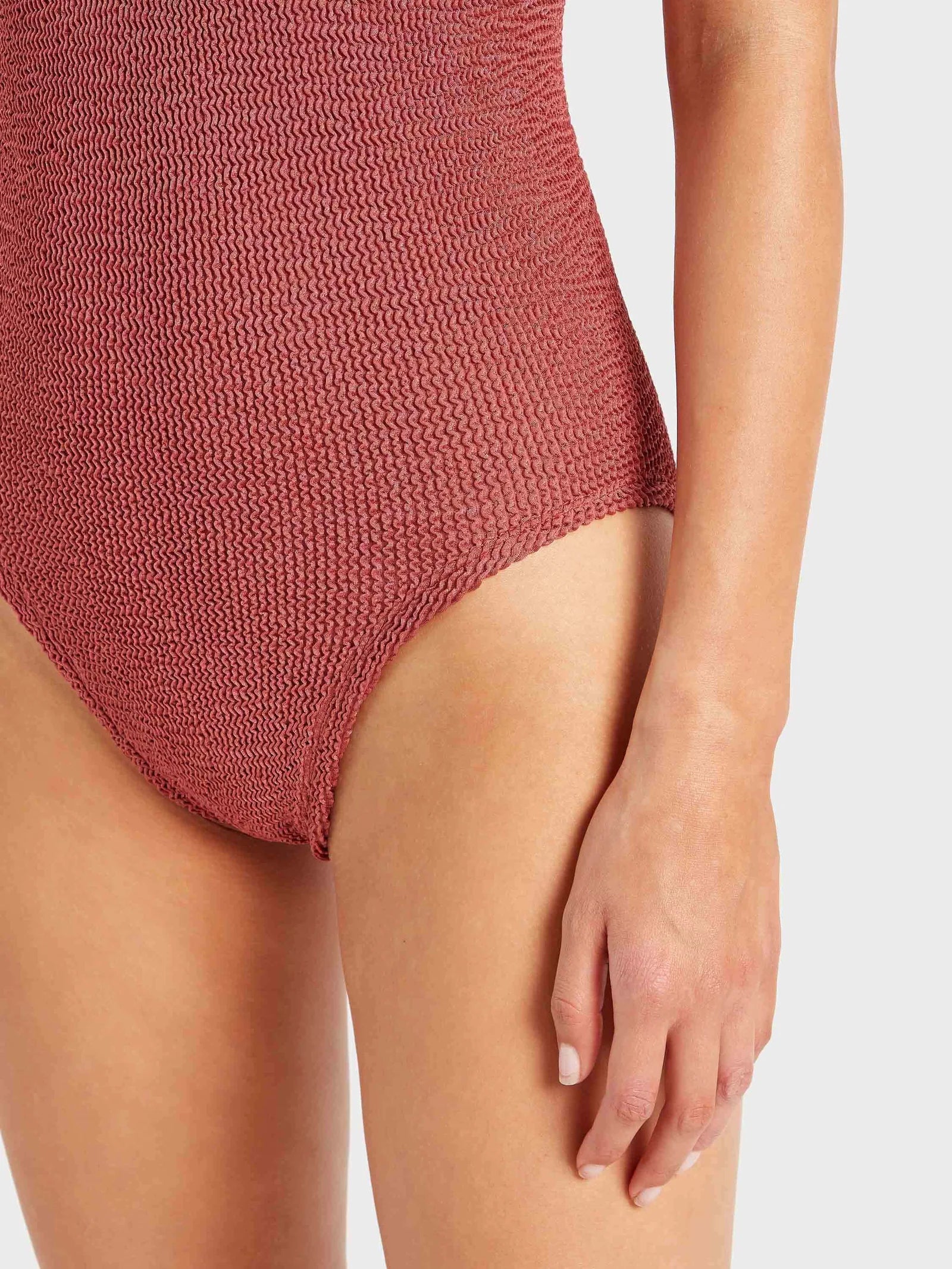 COVERAGE CELINE SWIMSUIT IN METALLIC ROSEWOOD