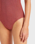 COVERAGE CELINE SWIMSUIT IN METALLIC ROSEWOOD