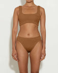 COVERAGE XANDRA BIKINI IN METALLIC COCOA