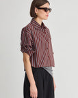 CROPPED ISOLDE SHIRT IN SPICE STRIPE