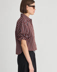 CROPPED ISOLDE SHIRT IN SPICE STRIPE