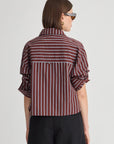 CROPPED ISOLDE SHIRT IN SPICE STRIPE