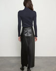 LEATHER CURVE SKIRT