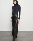 LEATHER CURVE SKIRT