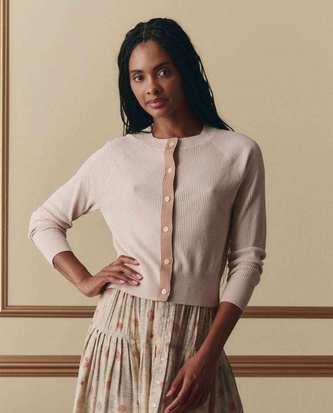 DAINTY CARDIGAN IN SOFT PETAL