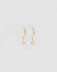 DIAMOND HOOP EARRINGS WITH EYE PENDANT