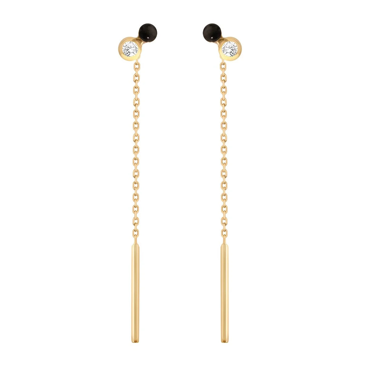 BLACK DOT DIAMOND EARRINGS