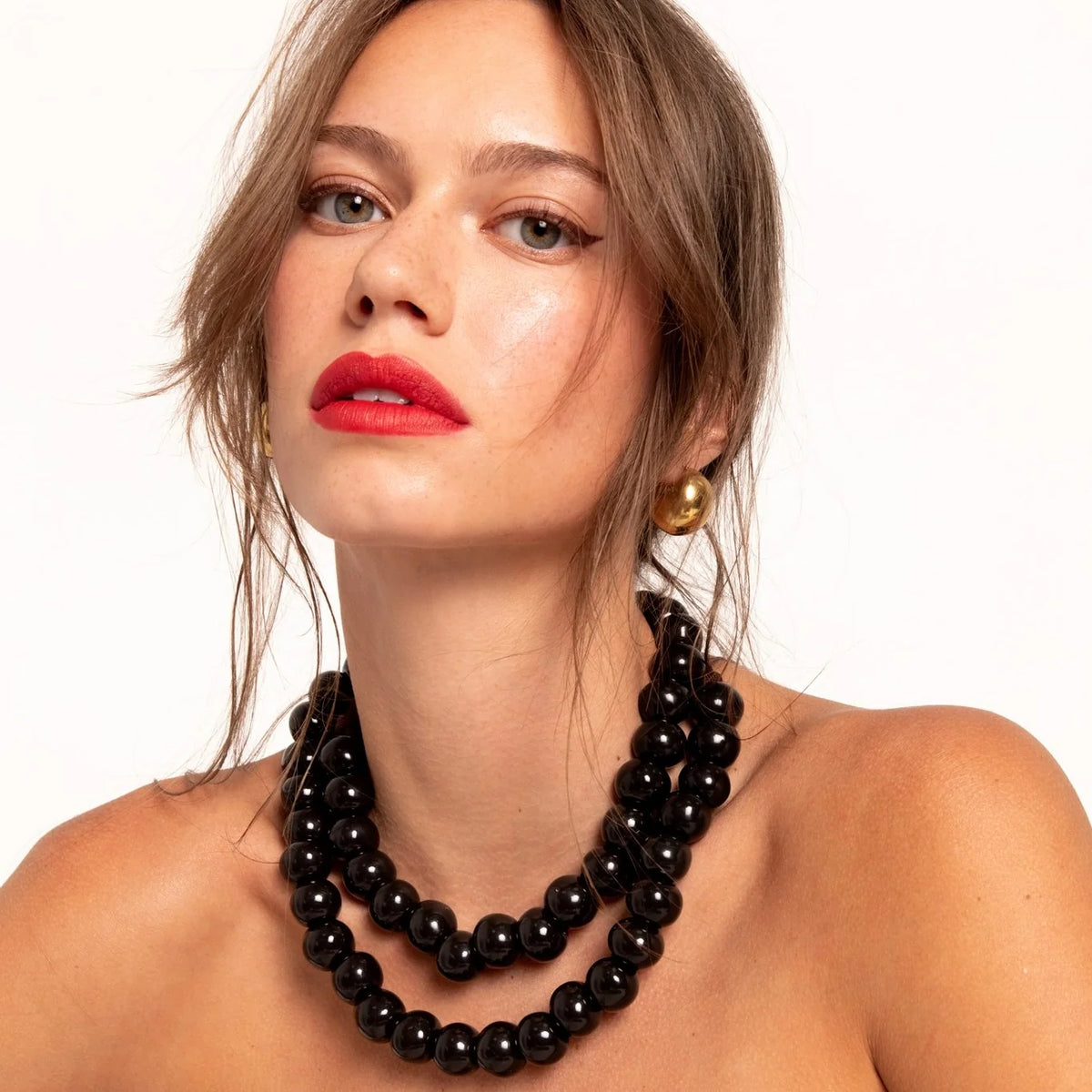 DOUBLE BUBBLE BEAD NECKLACE IN TAP