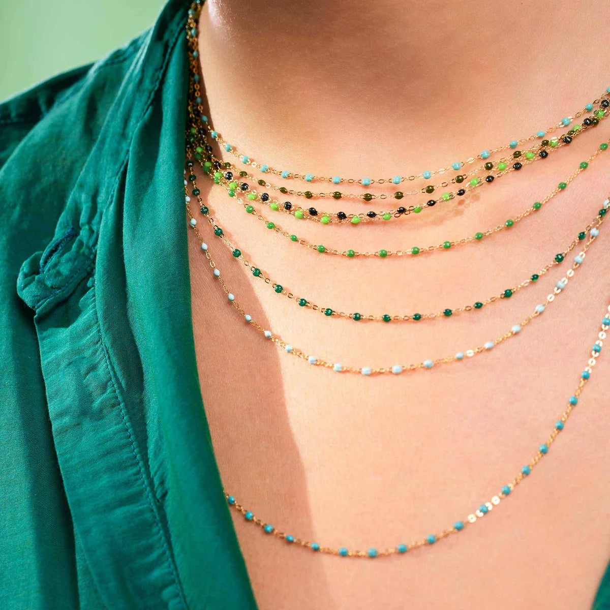 CLASSIC NECKLACE / 16.5" / EMERALD