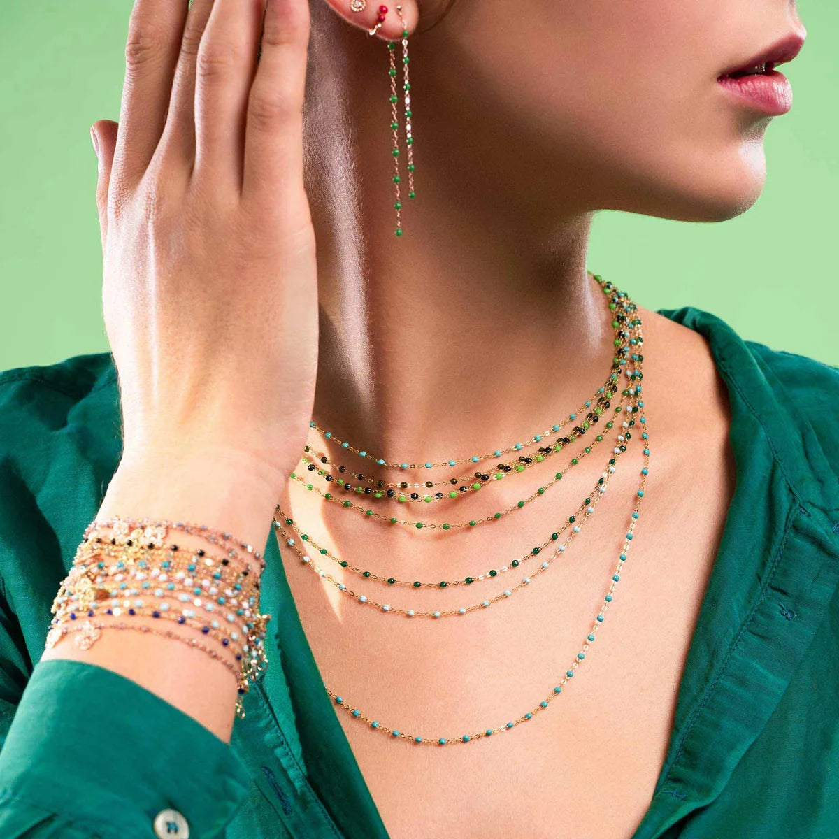 CLASSIC NECKLACE / 19.7" / EMERALD