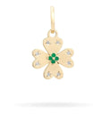 EMERALD + DIAMOND CLOVER HINGED CHARM