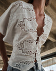 FEMME TOP IN WHITE LACE