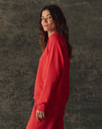 FLEECE ROOKIE SWEATSHIRT IN BRIGHT RED