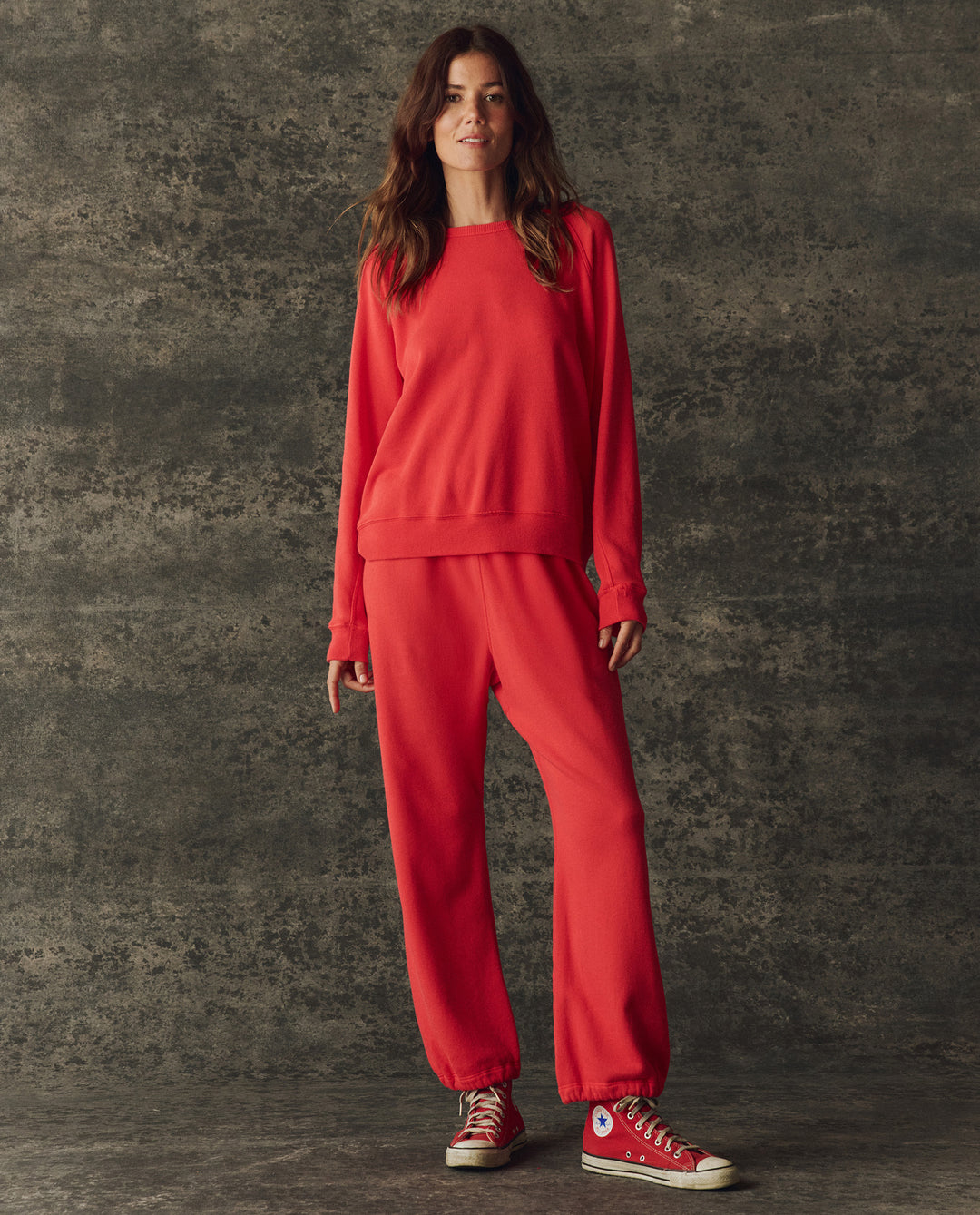 FLEECE SPORT SWEATPANT IN BRIGHT RED