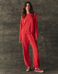 FLEECE SPORT SWEATPANT IN BRIGHT RED