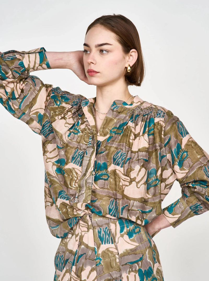 FLORENCE BLOUSE IN MOSS REEF