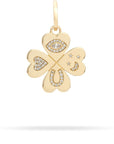 GOOD LUCK DIAMOND CLOVER HINGED CHARM