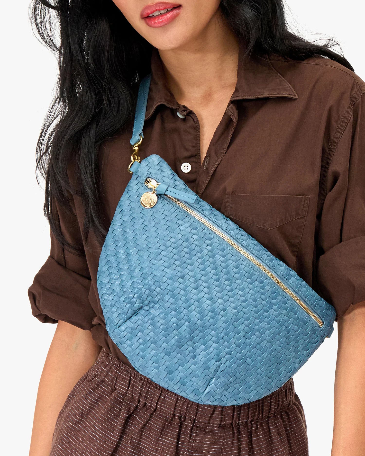 CLARE V GRANDE FANNY IN DESERT BLUE