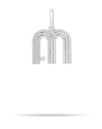 SILVER GROOVY DIAMOND INITIAL HINGED CHARM