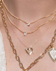 OPEN PAVÉ HEART + ARROW NECKLACE