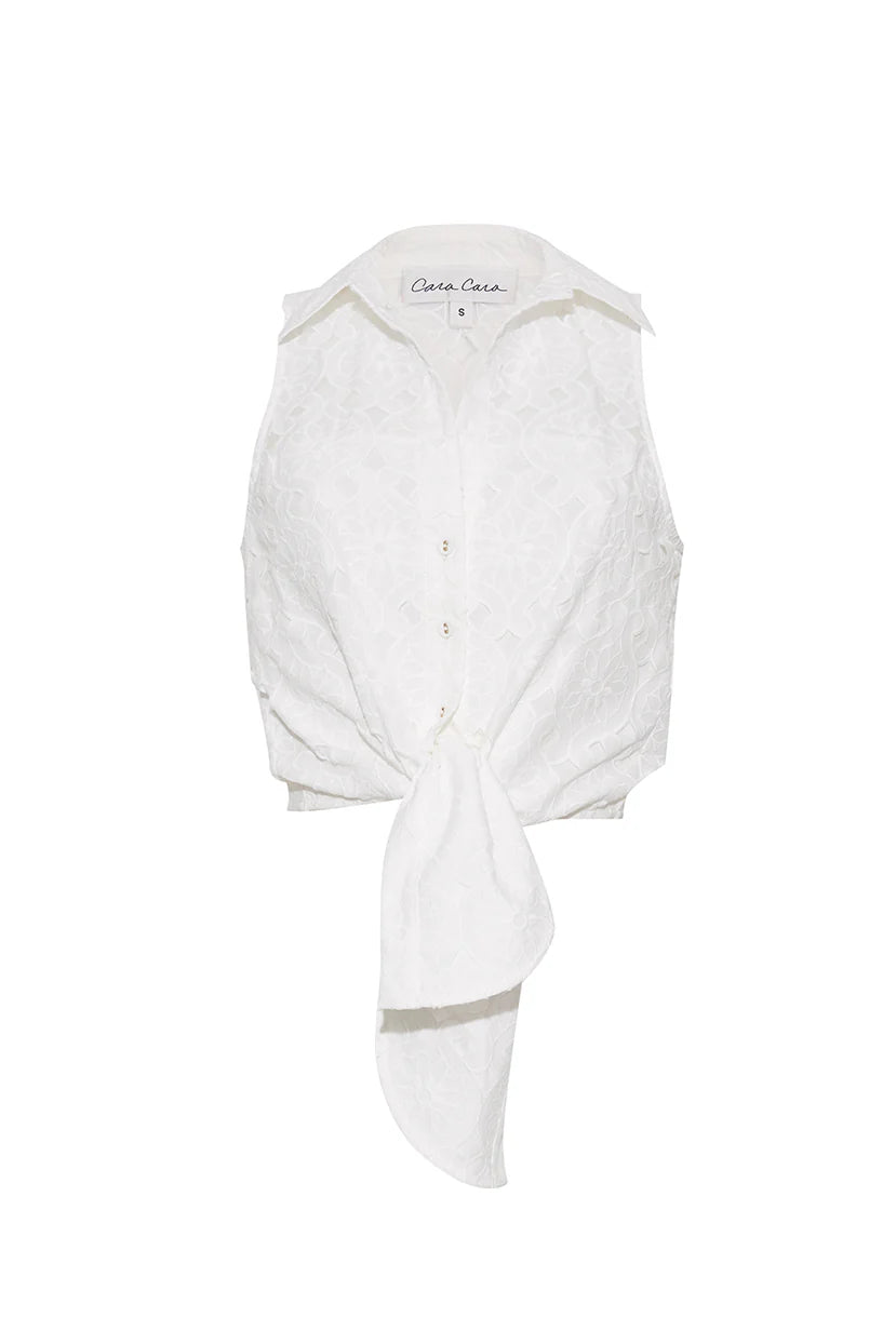 HIGHLAND TOP IN WHITE EYELET
