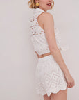 HIGHLAND TOP IN WHITE EYELET
