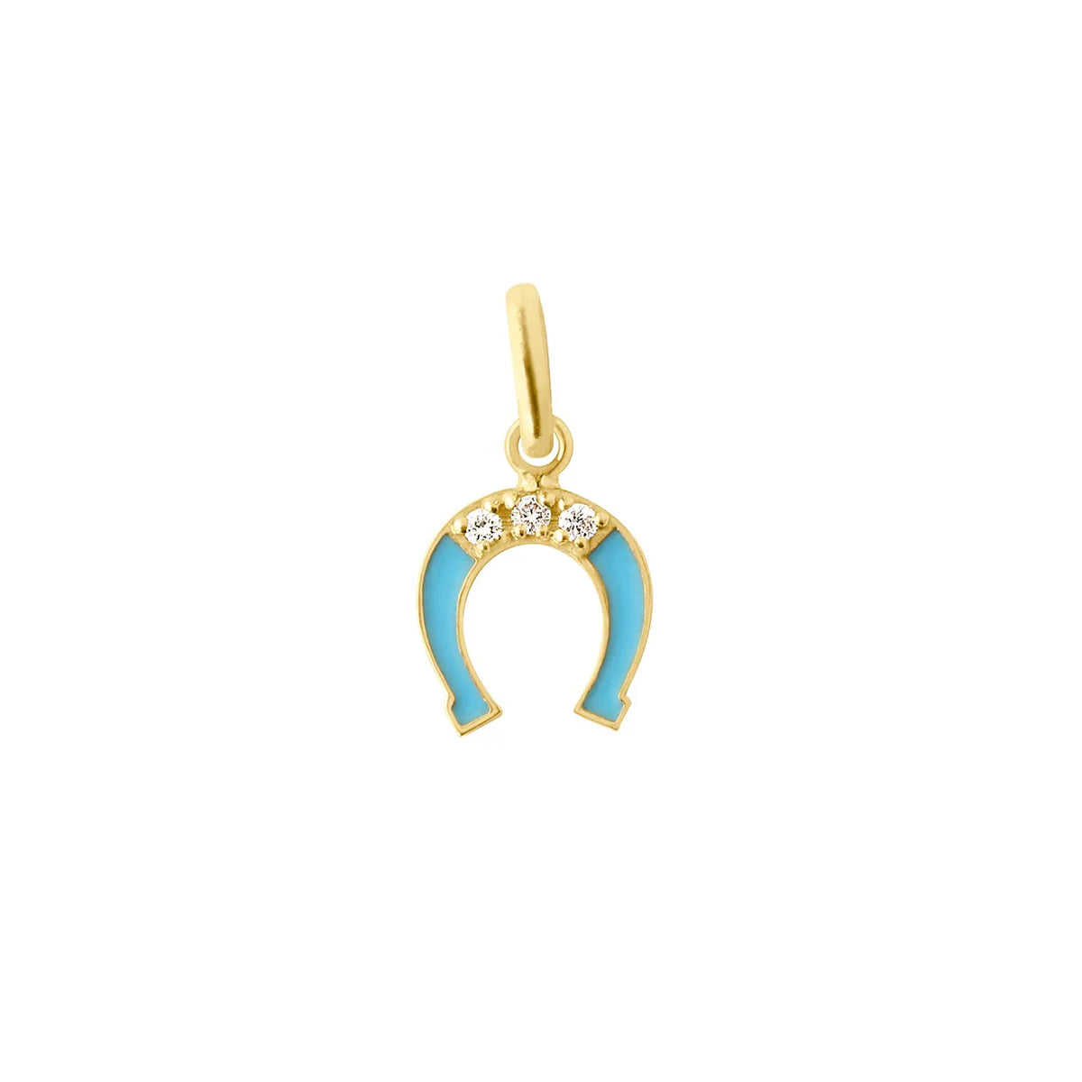 DIAMOND HORSESHOE TURQUOISE RESIN PENDANT