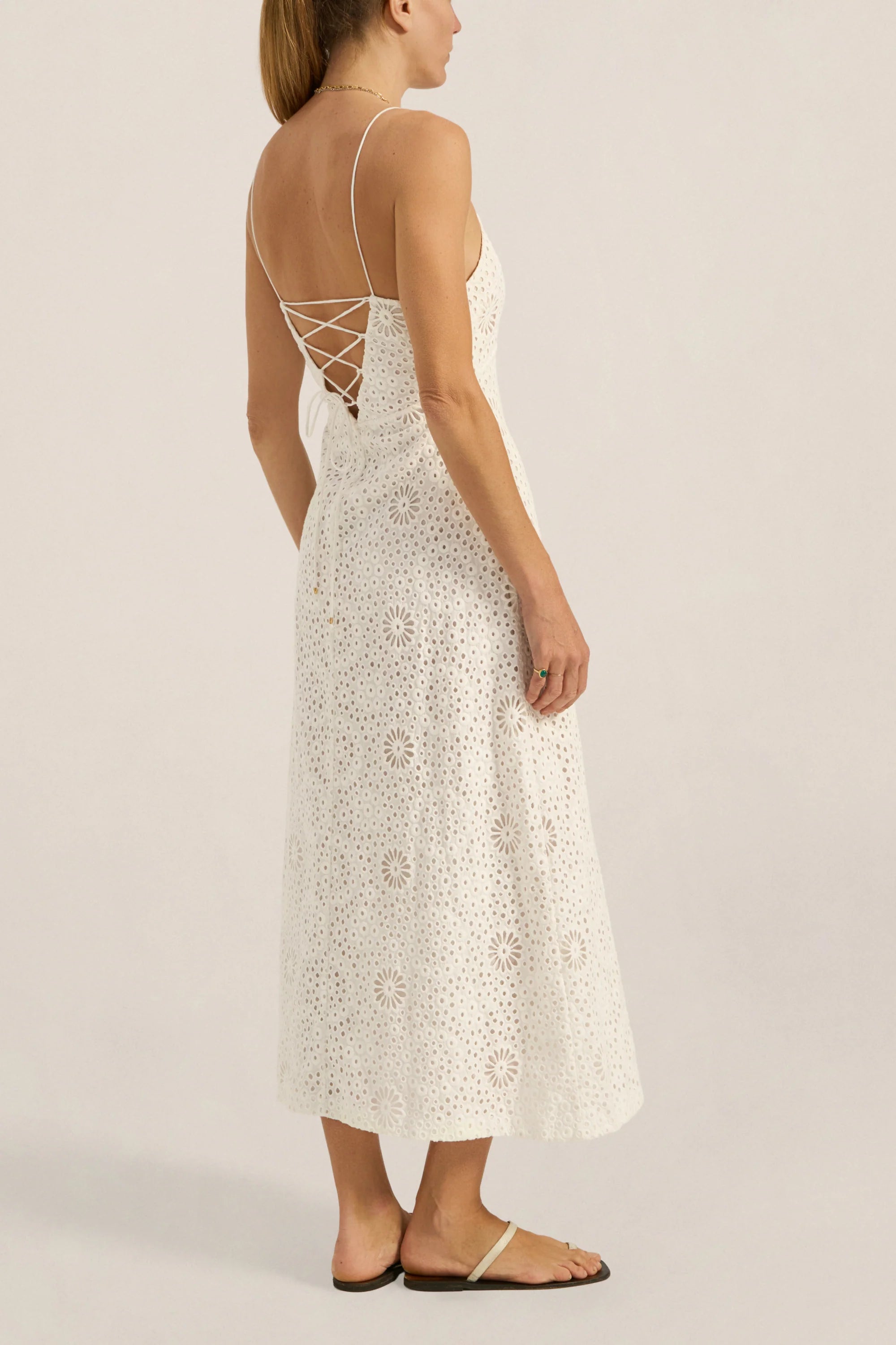 INO DRESS IN WHITE EYELET