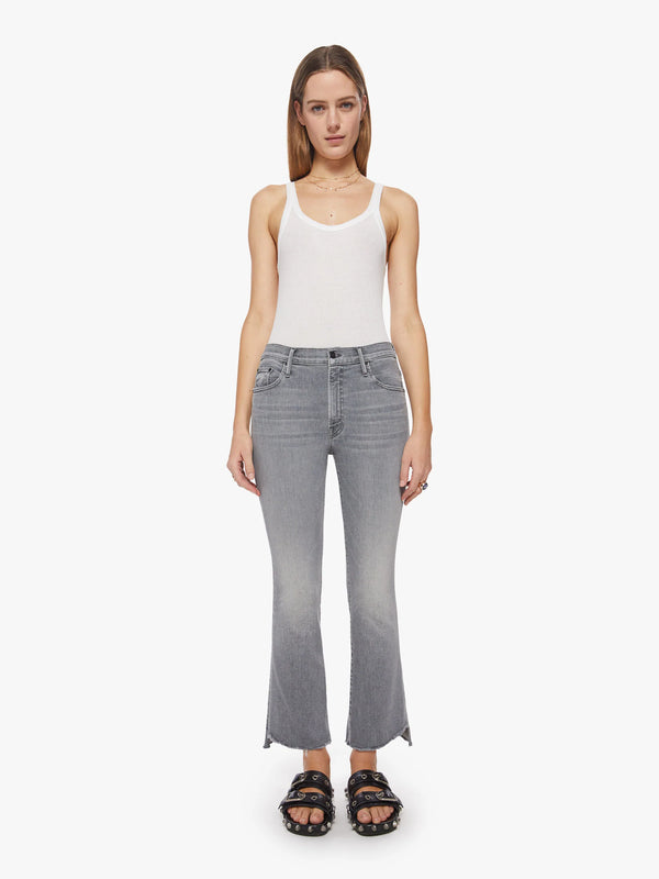 INSIDER CROP STEP FRAY JEANS IN BARELY THERE
