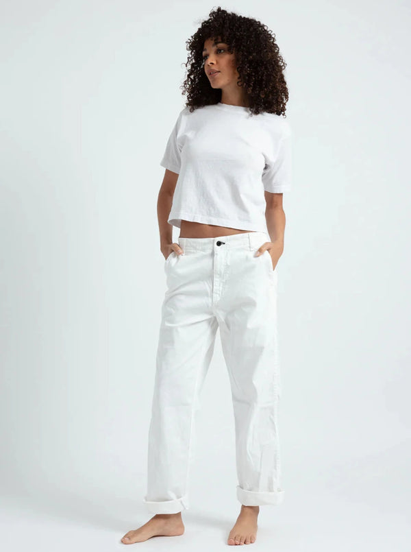 CHINO TWILL PANTS IN IVORY
