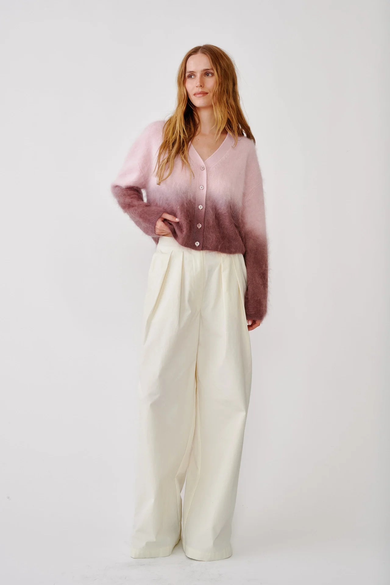 JOLIE CARDIGAN IN SOFT PINK OMBRÉ