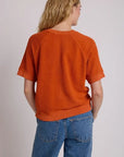 ZIGGY SHORT SLEEVE SWEATSHIRT IN BURNT ORANGE