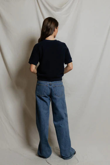 ZIGGY SHORT SLEEVE SWEATSHIRT IN NAVY